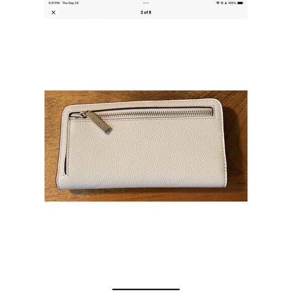 Kate Spade Darcy Large Slim Bifold Leather Wallet In Warm White NEW WITHOUT TAG - Picture 2 of 8